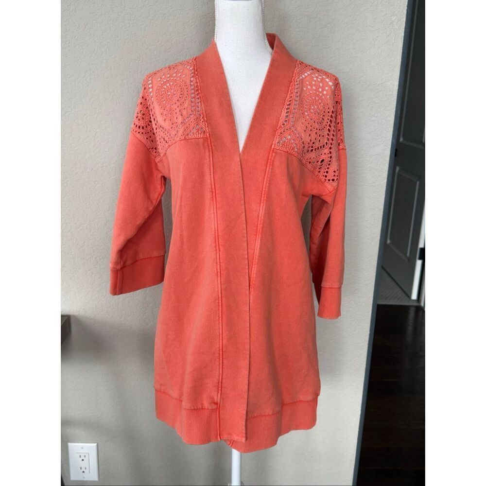 Soft Surroundings Cotton Coral Cardigan XS